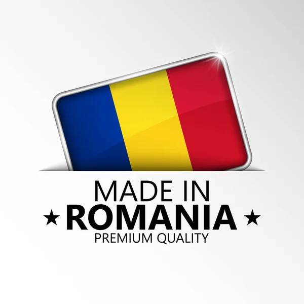 Made Romania Graphic Label Element Impact Use You Want Make — Archivo Imágenes Vectoriales