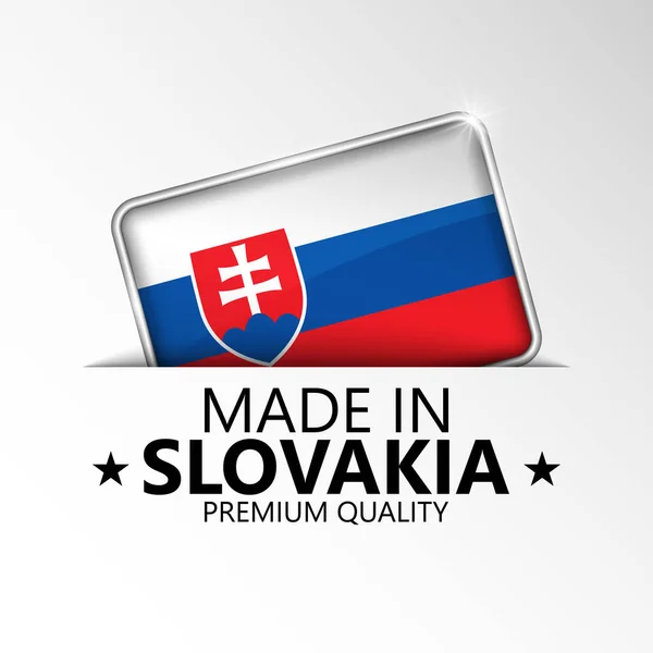 Fabricado Eslovaquia Gráfico Etiqueta Elemento Impacto Para Uso Que Desea — Archivo Imágenes Vectoriales