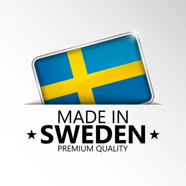 Made Sweden Grafikai Címke Ütközési Elem Használni Kívánt Használni Azt — Stock Vector
