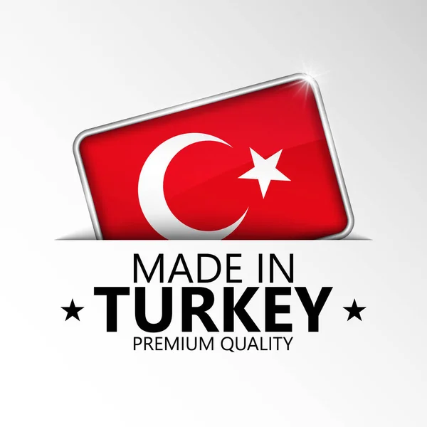 Fabriqué Turquie Graphique Étiquette Élément Impact Pour Utilisation Que Vous — Image vectorielle