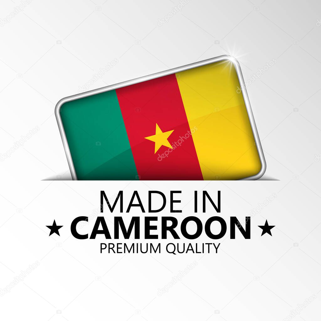 Made in Cameroon graphic and label. Element of impact for the use you want to make of it.