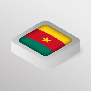 Kamerun bayrağı taşıyan EPS10 Vatansever kalkanı. Kullanmak istediğiniz etki için bir unsur.