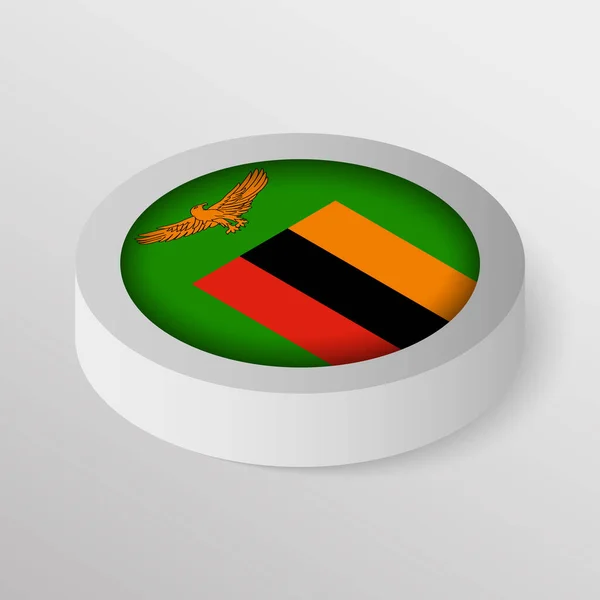 Eps10 Escudo Patriótico Vectorial Con Bandera Zambia Elemento Impacto Para — Archivo Imágenes Vectoriales
