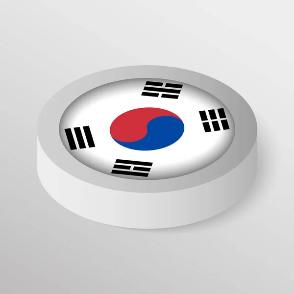 Eps10 Vektor Patriotisk Sköld Med Sydkoreas Flagga Del Inverkan För — Stock vektor