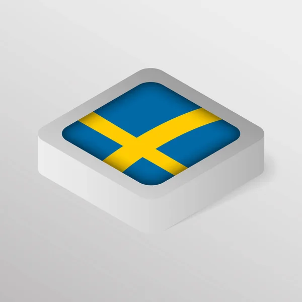 Eps10 Vektor Patriotisk Sköld Med Svensk Flagga Del Inverkan För — Stock vektor