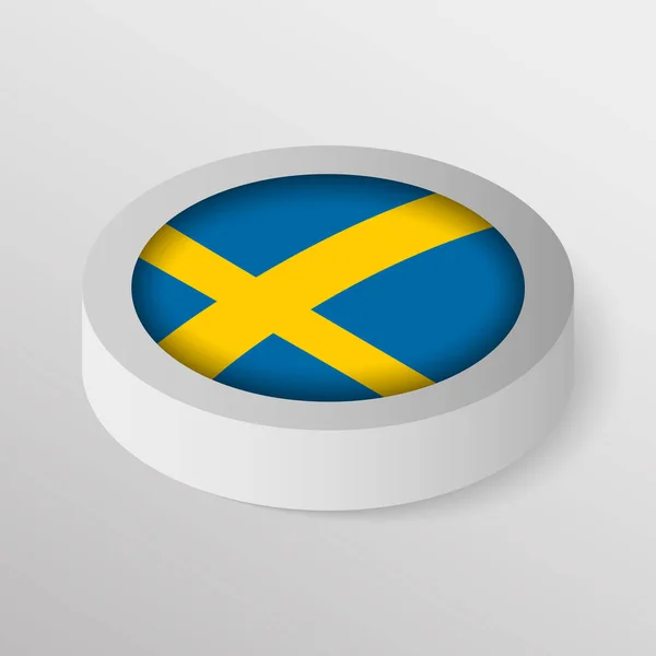 Eps10 Vektor Patriotisk Sköld Med Svensk Flagga Del Inverkan För — Stock vektor