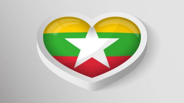 EPS10 Vector Patriotic heart with flag of Myanmar. An element of impact for the use you want to make of it.