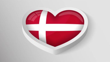 Danimarka bayrağı taşıyan EPS10 Vatansever Kalbi. Kullanmak istediğiniz etki için bir unsur.