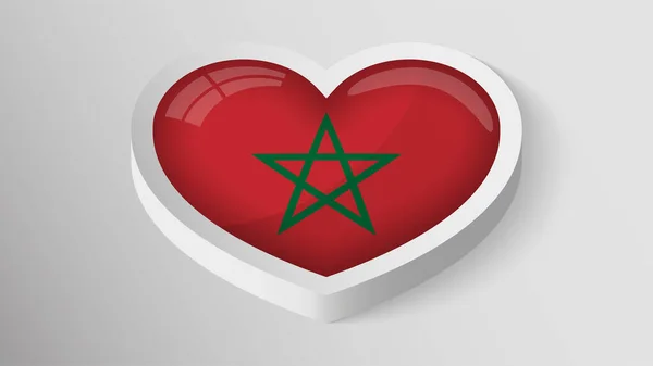 Eps10 Vector Patriotic Heart Flag Morocco Element Impact Use You — Stock vektor