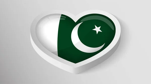 Eps10 Vector Patriotic Heart Flag Pakistan Element Impact Use You — Stok Vektör