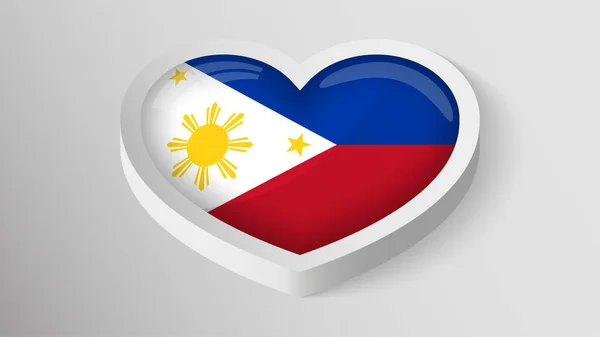 Eps10 Vector Patriotic Heart Flag Philippines Element Impact Use You — 图库矢量图片