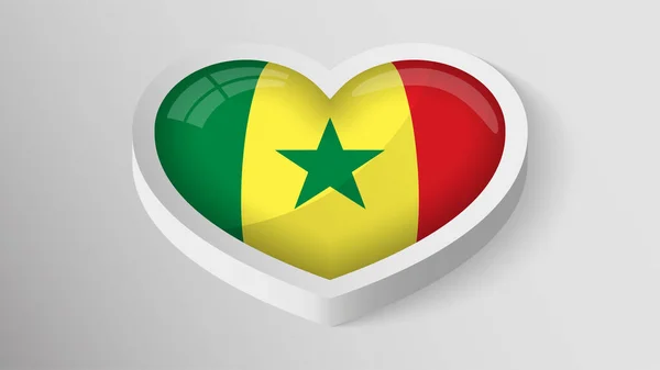 Eps10 Vector Patriotic Heart Flag Senegal Element Impact Use You — 图库矢量图片