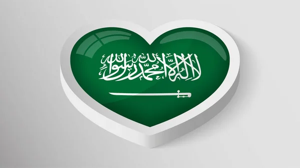 Eps10 Vector Patriotic Heart Flag Saudiarabia Element Impact Use You — Stok Vektör