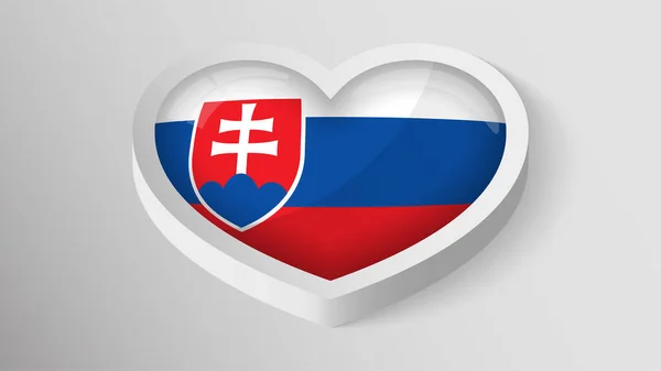 Eps10 Vector Patriotic Heart Flag Slovakia Element Impact Use You — ストックベクタ