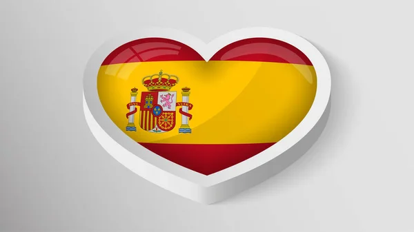 Eps10 Vector Patriotic Heart Flag Spain Element Impact Use You — ストックベクタ