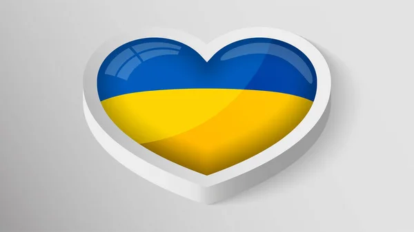 Eps10 Vector Patriotic Heart Flag Ukraine Element Impact Use You — Wektor stockowy