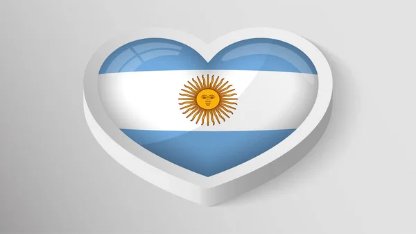 Векторное Патриотическое Сердце Eps10 Флагом Аргентины Элемент Воздействия Использования Хотите — стоковый вектор