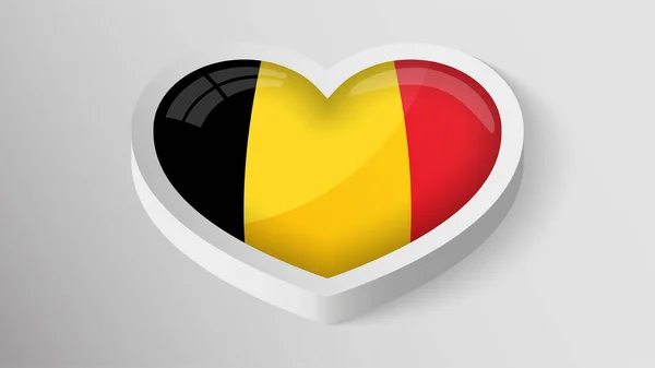 Eps10 Vector Patriotic Heart Flag Belgium Element Impact Use You — Stock vektor