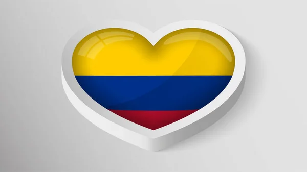 Eps10 Vector Patriotic Heart Flag Colombia Element Impact Use You — Vector de stock