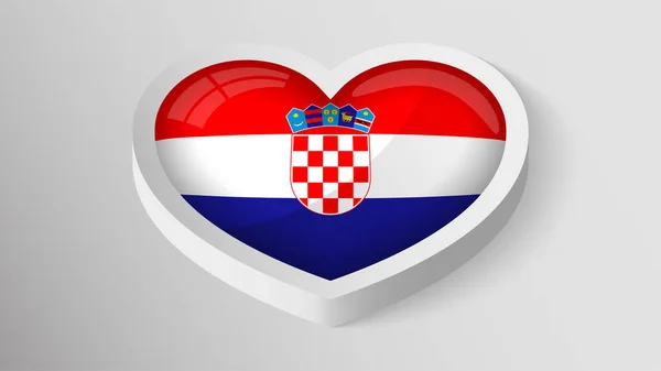 Eps10 Vector Patriotic Heart Flag Croatia Element Impact Use You — ストックベクタ