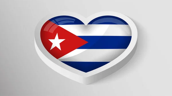 Eps10 Vector Patriotic Heart Flag Cuba Element Impact Use You — 图库矢量图片