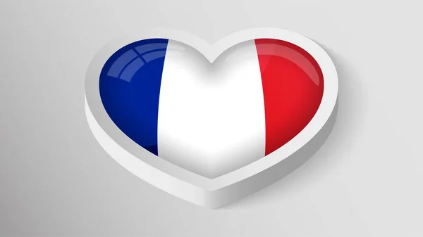 Eps10 Vector Patriotic Heart Flag France Element Impact Use You — Wektor stockowy