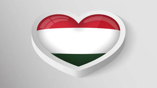 Eps10 Vector Patriotic Heart Flag Hungary Element Impact Use You — Vetor de Stock