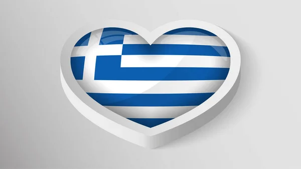 Eps10 Vector Patriotic Heart Flag Greece Element Impact Use You —  Vetores de Stock