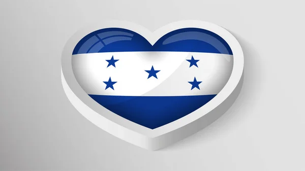 Eps10 Vector Patriotic Heart Flag Honduras Element Impact Use You — Stock vektor