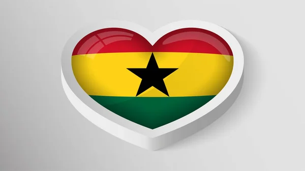 Eps10 Vector Patriotic Heart Flag Ghana Element Impact Use You — Stock Vector