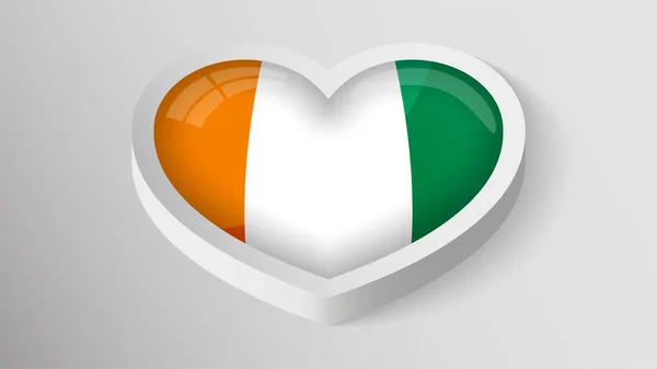 Eps10 Vector Patriotic Heart Flag Ivorycoast Element Impact Use You — Stock vektor