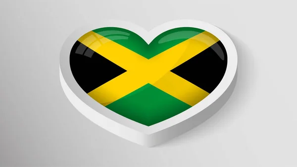 Eps10 Vector Patriotic Heart Flag Jamaica Element Impact Use You — Vetor de Stock