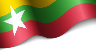 Myanmar bayrağı taşıyan EPS10 Vatansever Kalbi. Kullanmak istediğiniz etki için bir unsur.