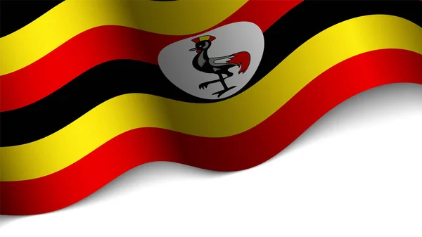Eps10 Vector Coração Patriótico Com Bandeira Uganda Elemento Impacto Para —  Vetores de Stock