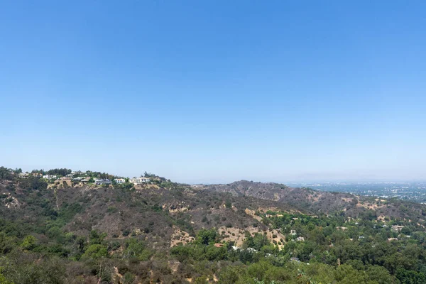 View Hollywood Hills Seen Mulholland Drive Sunny Summer Day Houses — Stock Photo, Image