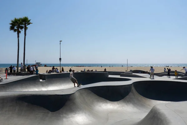 Los Angeles Août 2021 Parc Planche Roulettes Sur Plage Venise — Photo