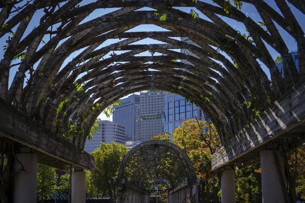 ボストン市の木造アーチ型トンネルの景色 — ストック写真