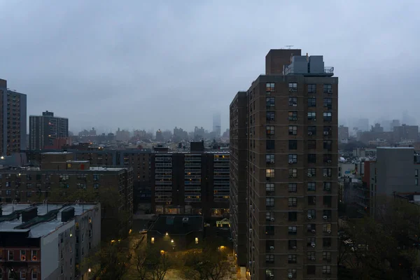 Flygfoto Över East Village New York City Skyline Vid Solnedgången — Stockfoto