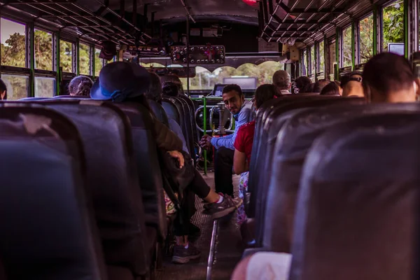 Juayua Salvador January 2022 View Back Bus Salvador Commuters Sitting — Stock Photo, Image