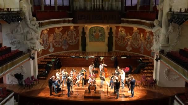 Barcelona Spain April 2022 Rehearsal Orchestra Palau Musica Catalana Palace — стоковое видео