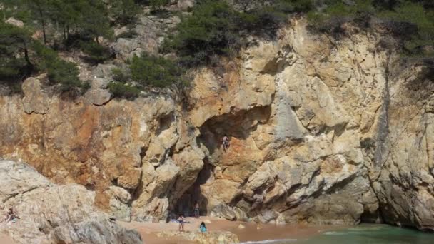 Costa Brava Spain April 2022 View Mediterranean Sea Rugged Rocky – Stock-video