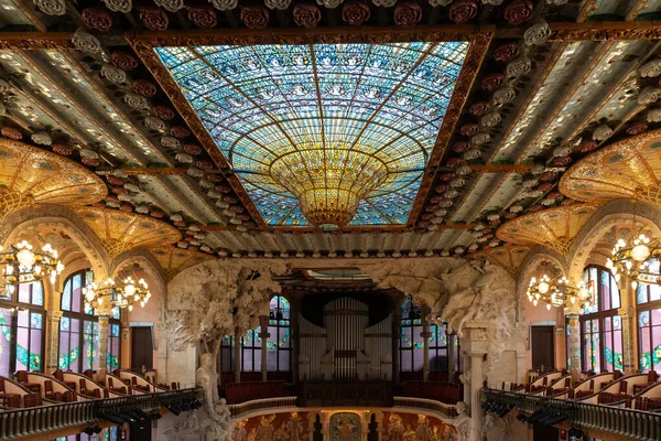 Barcelona Spain April 2022 Palau Musica Opera Interior Famous Concert — Stock fotografie