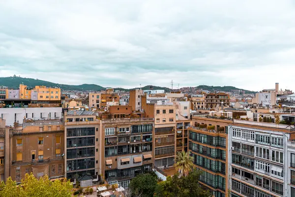 Exterior View Old Architecture Central Part Barcelona Spain Colorful Houses — Stock fotografie