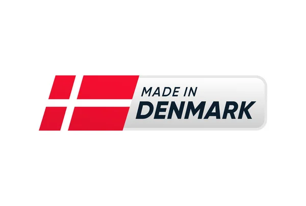Hecho Dinamarca Diseño Vectores Banner Etiqueta — Archivo Imágenes Vectoriales