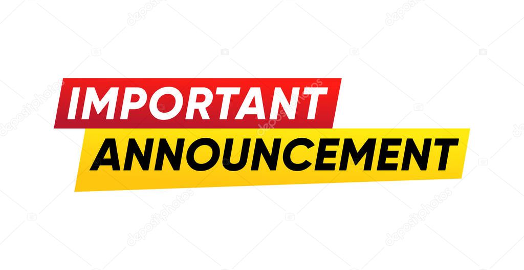 Important announcement banner template design