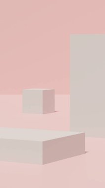 Ürün görüntüleme için boş uzay modelleme podyum geometrisi biçiminin 3B görüntüleme