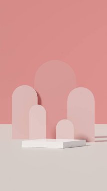 Ürün görüntüleme için boş uzay modelleme podyum geometrisi biçiminin 3B görüntüleme