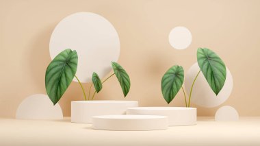 Ürün görüntüleme için boş uzay modelleme podyum geometrisi biçiminin 3B görüntüleme