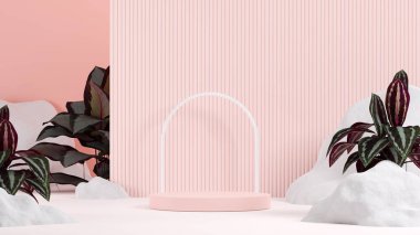 Ürün görüntüleme için boş uzay modelleme podyum geometrisi biçiminin 3B görüntüleme