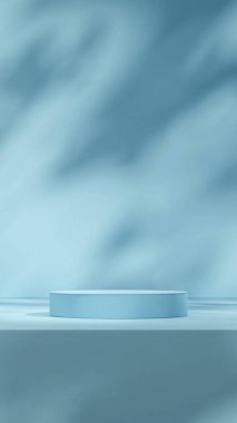 3D görüntüleme sahnesi en az arkaplan ile koyu mavi gökyüzü podyumu